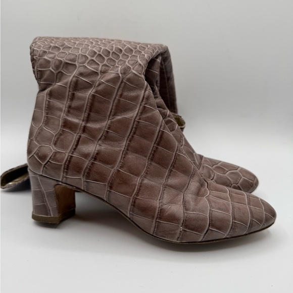 Ann Klein Brown Crocodile  Embossed Pattern Over The Knee-High Boots SiZ 7 - Picture 11 of 14